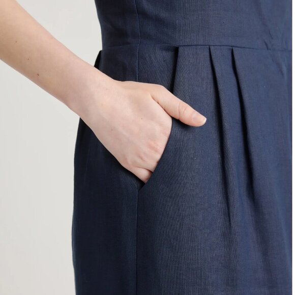 NWT Quince100% Linen Scoop Neck Midi Dress L - Picture 4 of 5